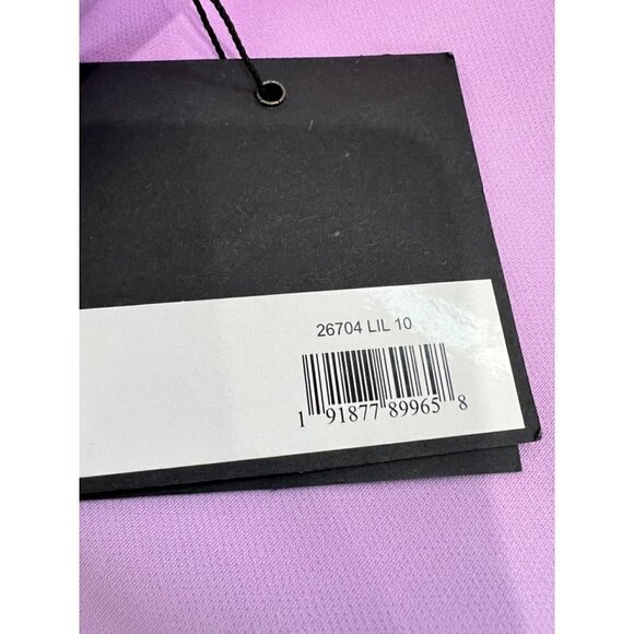 New MAC DUGGAL Size 10 Long Sleeve Mini Dress with Shoulder Pads Lilac *Defect* - Picture 10 of 13